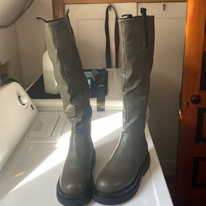 Olive Green Chunky Sole Boots